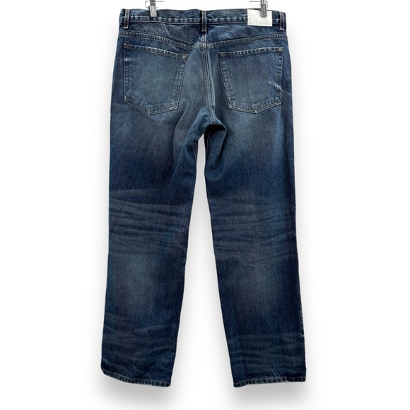 EB Denim High-Rise Straight-Leg Medium Wash Lightly Distressed Jeans Sz 29 - Picture 6 of 14